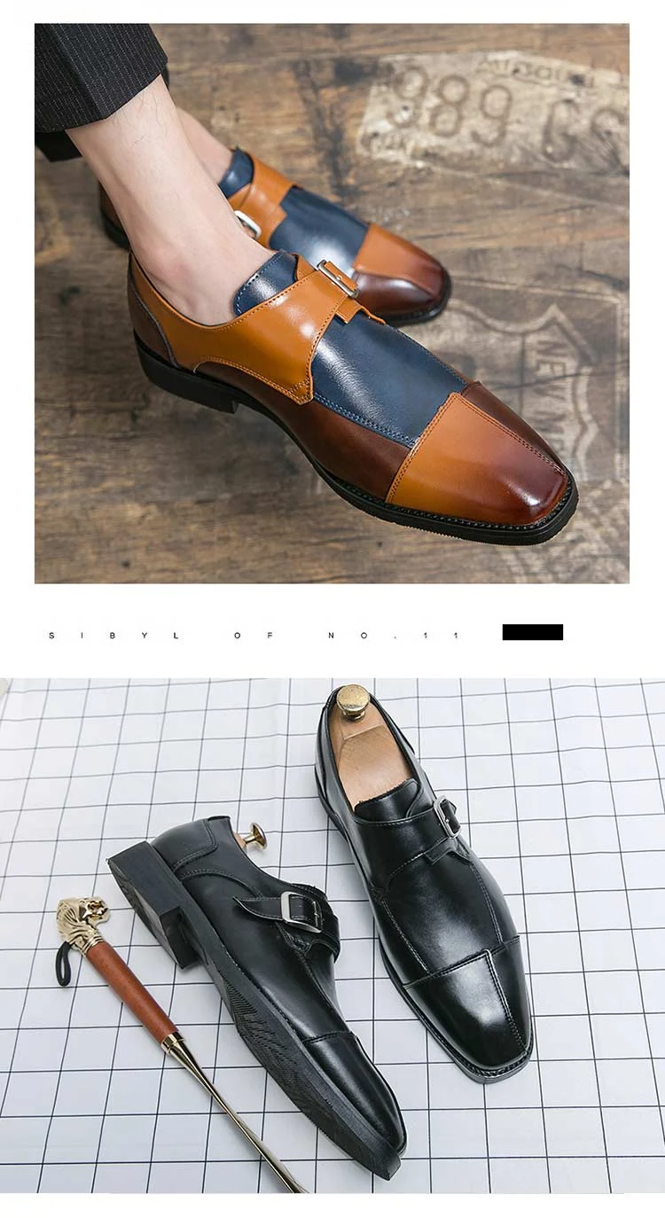 Title 7, Męskie skórzane buty casualowe w stylu brytyjsk...