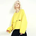 Suéter de murciélago redondo de personalidad simple irregular para mujer, cómodo y versátil, ideal para uso diario y looks casuales. — foto 4