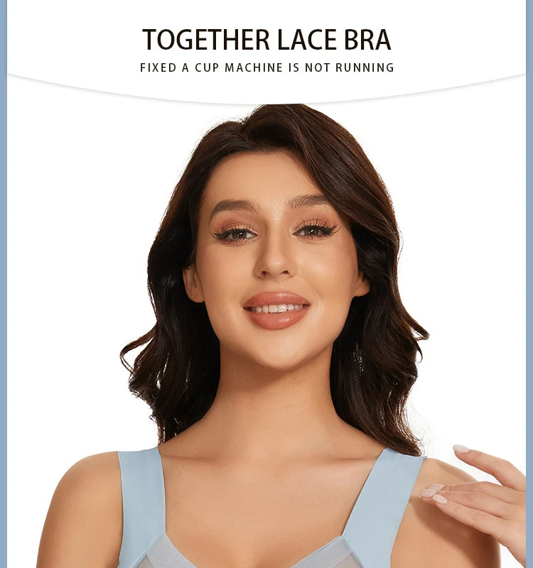 Title 7, Plus Size Underwear Wireless Beauty Back Bra Th...