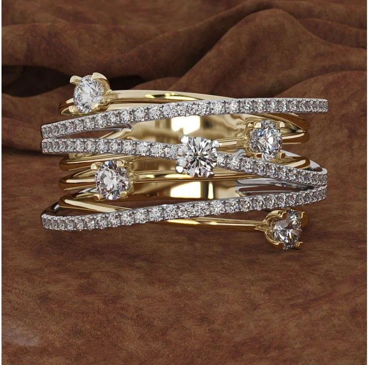 Anel Cruz com Zircônia Micro-Incrustada Separação de Cores Joia Sofisticada e Elegante para Mulheres Presente Ideal Design Exclusivo e Brilhante — foto 11