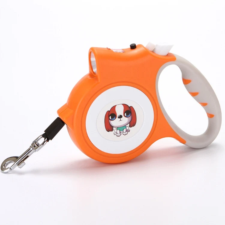 Title 4, Pet dog rope leash with light, automatic retrac...