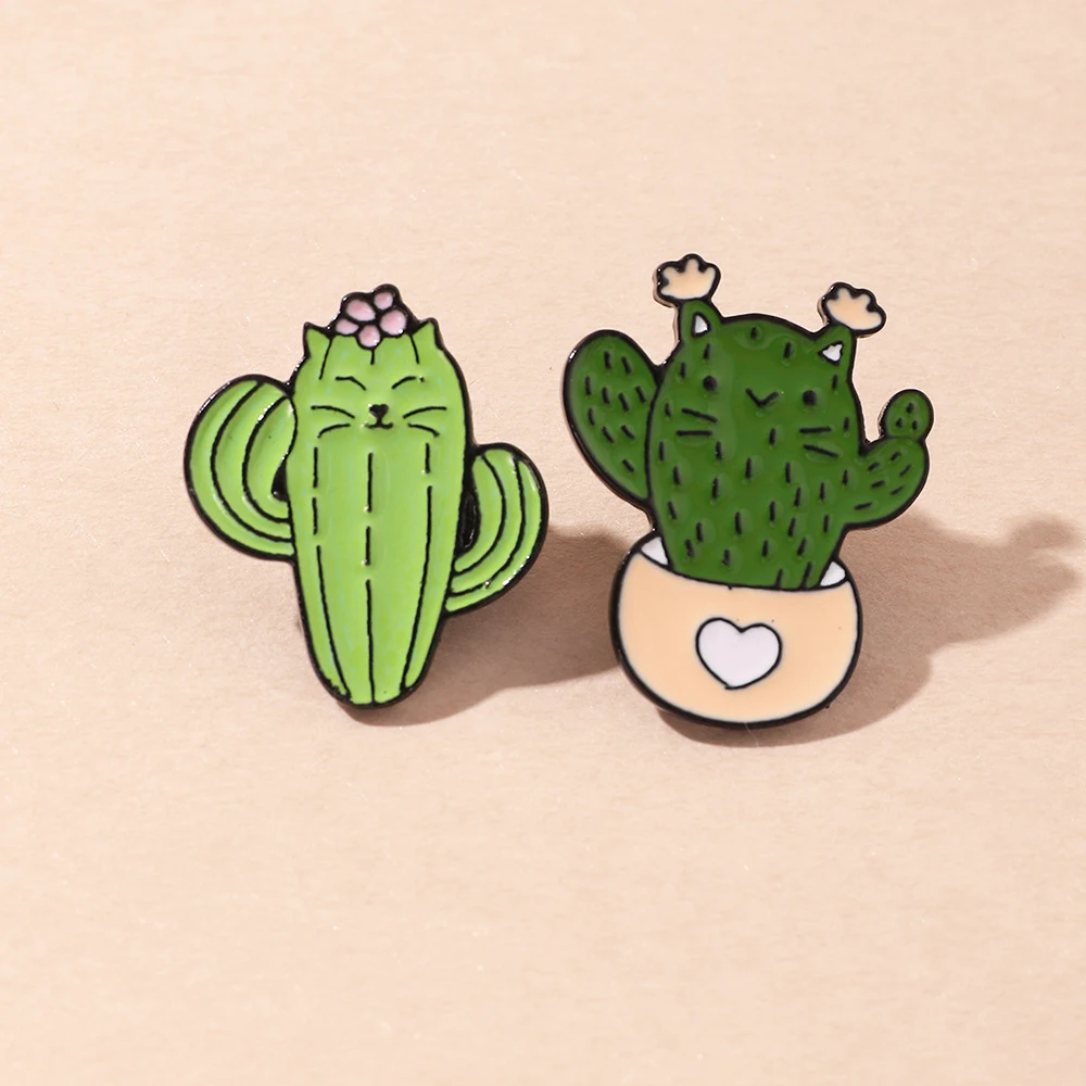Broche de Cactos Criativos de Desenho Animado - Série. Adicione diversão ao seu visual com este acessório de moda adorável e único. Perfeito para qualquer roupa. — foto 6