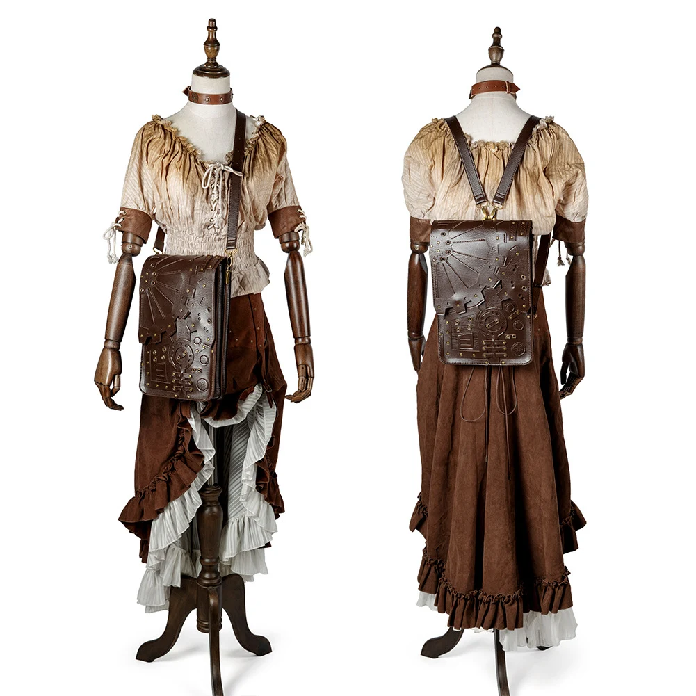 Title 2, Bolsa mensageiro steampunk feminina, couro PU, ...