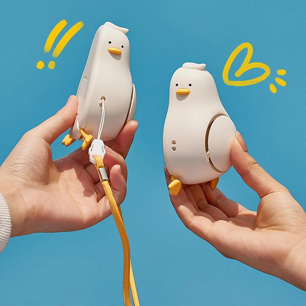 Title 6, Portable Necklace Fan 3 Speeds Cute Duck Design...