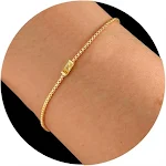 Pulseira de corrente com caixa de zircônia retrô europeia e americana. Adicione elegância e charme ao seu look diário com essa joia única e deslumbrante. — foto 13