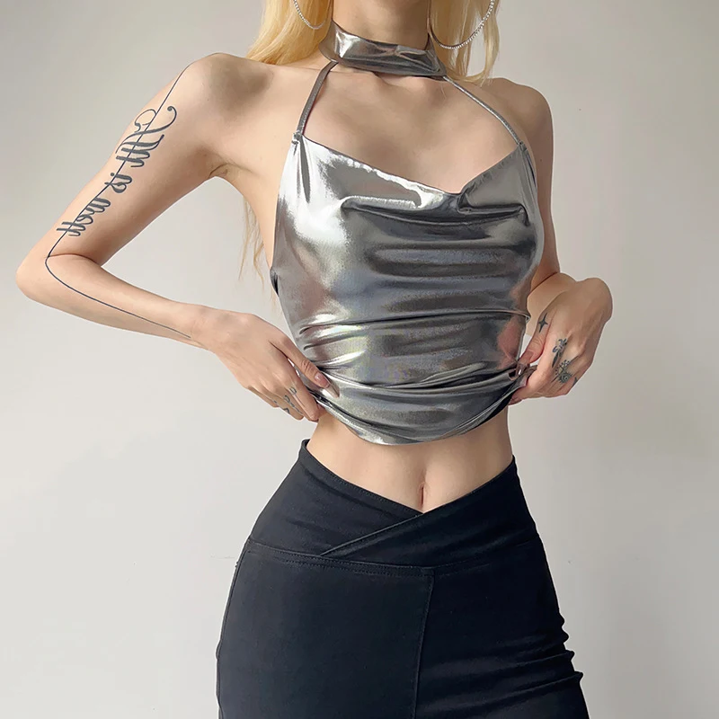 Cor sólida Slim Street Fashion Halter Sexy Backless Underwaist — foto 22