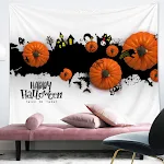 Pumpkin Digital Print Tapestry Background Cloth – Perfect for Halloween photography, festive decor, washable, reusable, — photo 6
