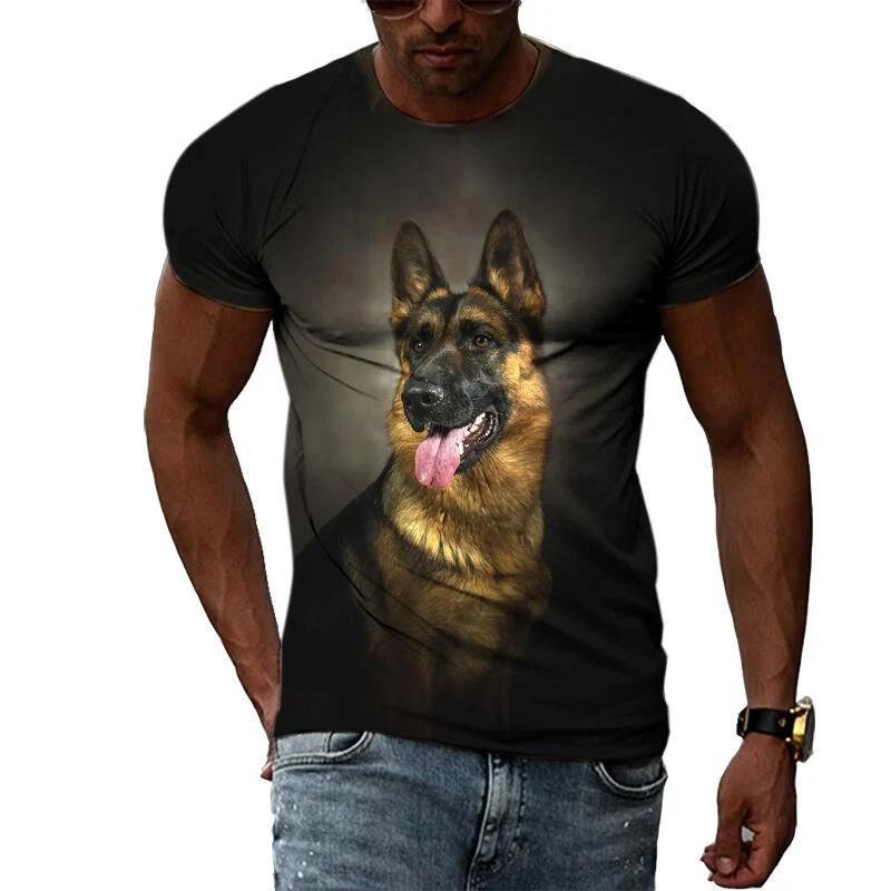 Title 6, Large Size Dog 3D Digital Printing Loose Round ...