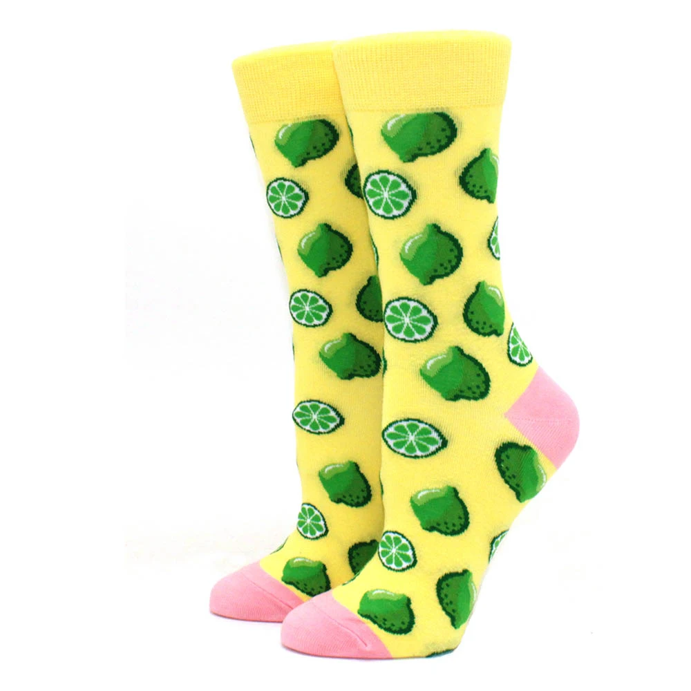 Title 20, Colorful Womens Cotton Round Socks Funny Banana