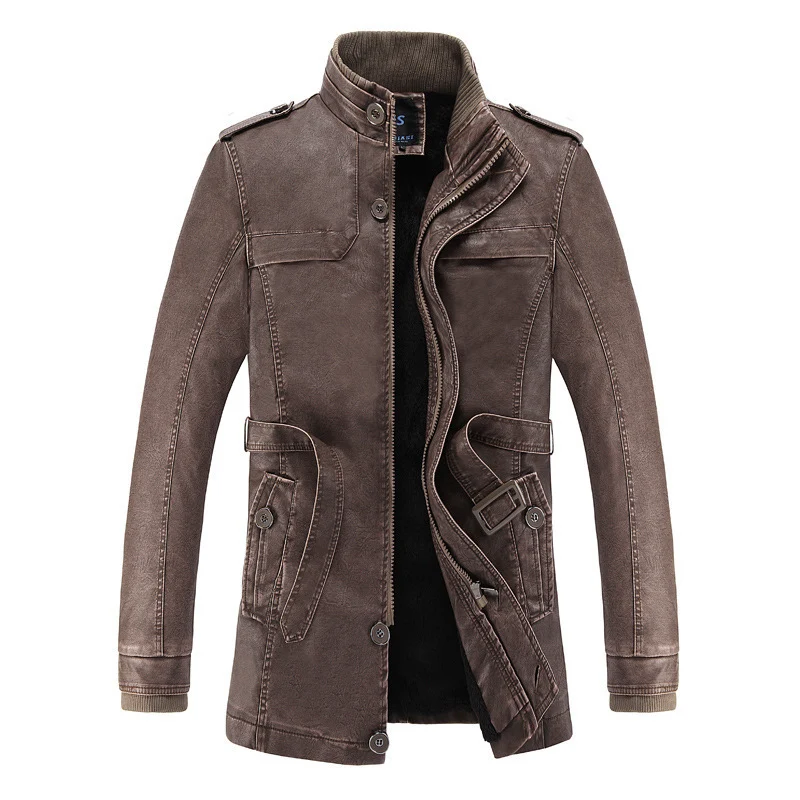 Men's Casual Stand Up Collar PU Leather Jacket Korean Version Stylish and Comfortable Versatile for Everyday Wear Provid — photo 3