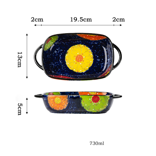 Title 4, Retro Rectangular Ceramic Baking Tray for House...