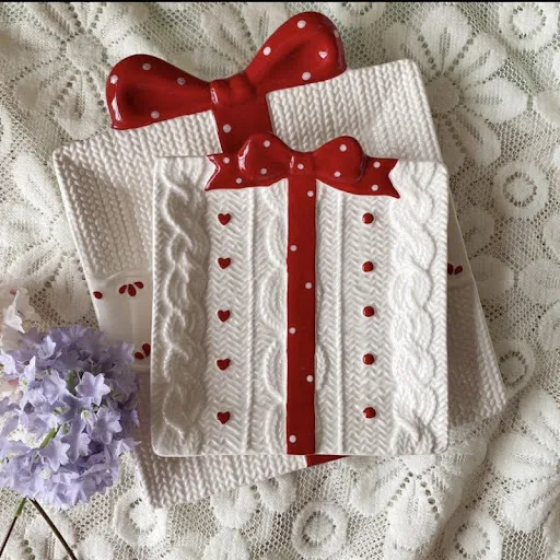Title 5, Bowknot Candy Square Cake Plate Serve your swee...