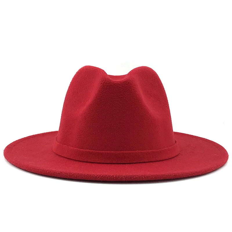 Chapéu de feltro de aba larga unissex, estilo jazz, para outono e inverno. Gorro de lã elegante e quente para homens e mulheres, perfeito para o frio. — foto 16