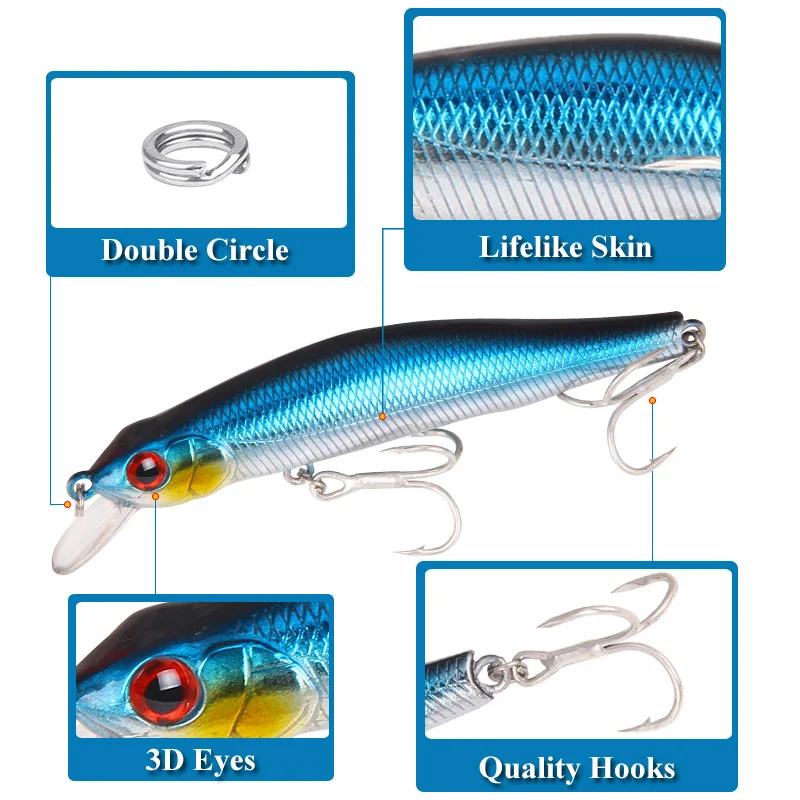 Isca de Pesca Minnow Laser Bronzeamento Reflete Luz Atraindo Peixes Aumenta Capturas Experiência de Pesca — foto 10