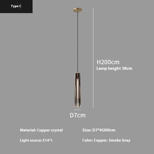 Title 2, Simple Post-modern Bedroom Crystal Chandelier B...