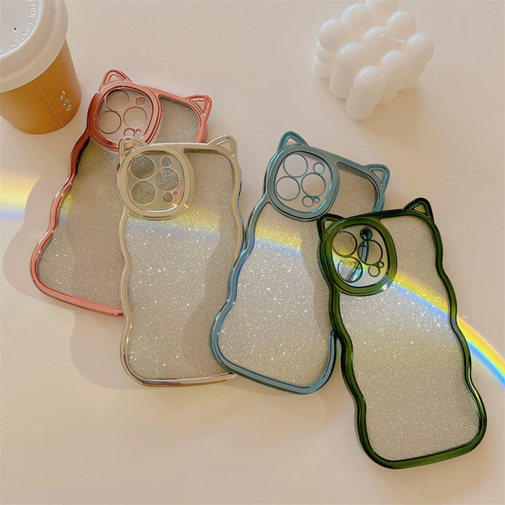 Title 3, Capinha de telefone com orelhas de gato glitter...