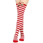 Kerstpop over-de-knie kousen, ideaal om je poppen feestelijk te versieren. Voeg een vleugje kerstsfeer toe aan je poppen. Vrolijk kerstfeest! — foto 30
