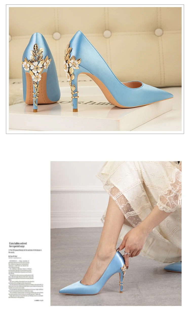 Title 29, Pointed Toe Satin Pumps for women. Affordable l...