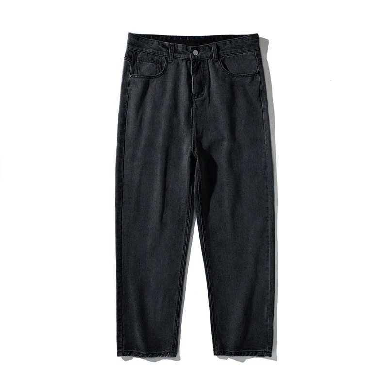 Jeans voor heren in effen kleur, gewassen. Casual broek voor dagelijks gebruik. Comfortabele pasvorm en tijdloze uitstraling. — foto 1