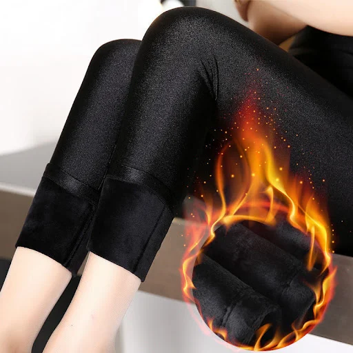 Title 7, Womens velvet thickened gloss pants stepping l...