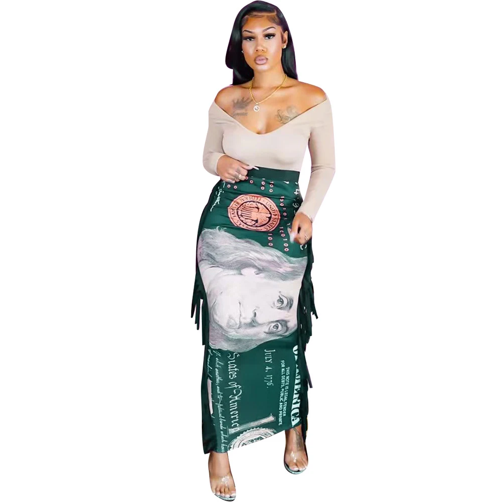 Women's Fashion Two Sides Fringe Zip Skirt, a stylish and versatile skirt for a chic look, perfect for any occasion, com — photo 3