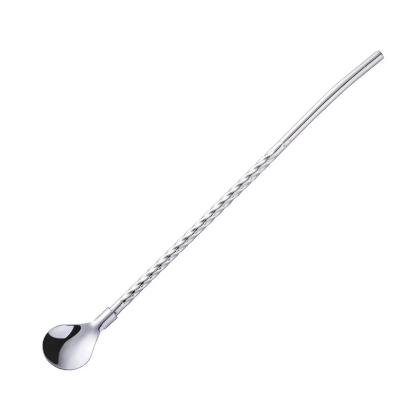 Title 1, Stainless Steel Threaded Long Handle Straw Spoo...