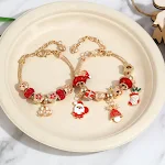 Ornamento Bracciale con Perline di Cristallo a Foro Grande Regalo di Natale Bracciale decorativo elegante Perfetto per le feste — foto 9