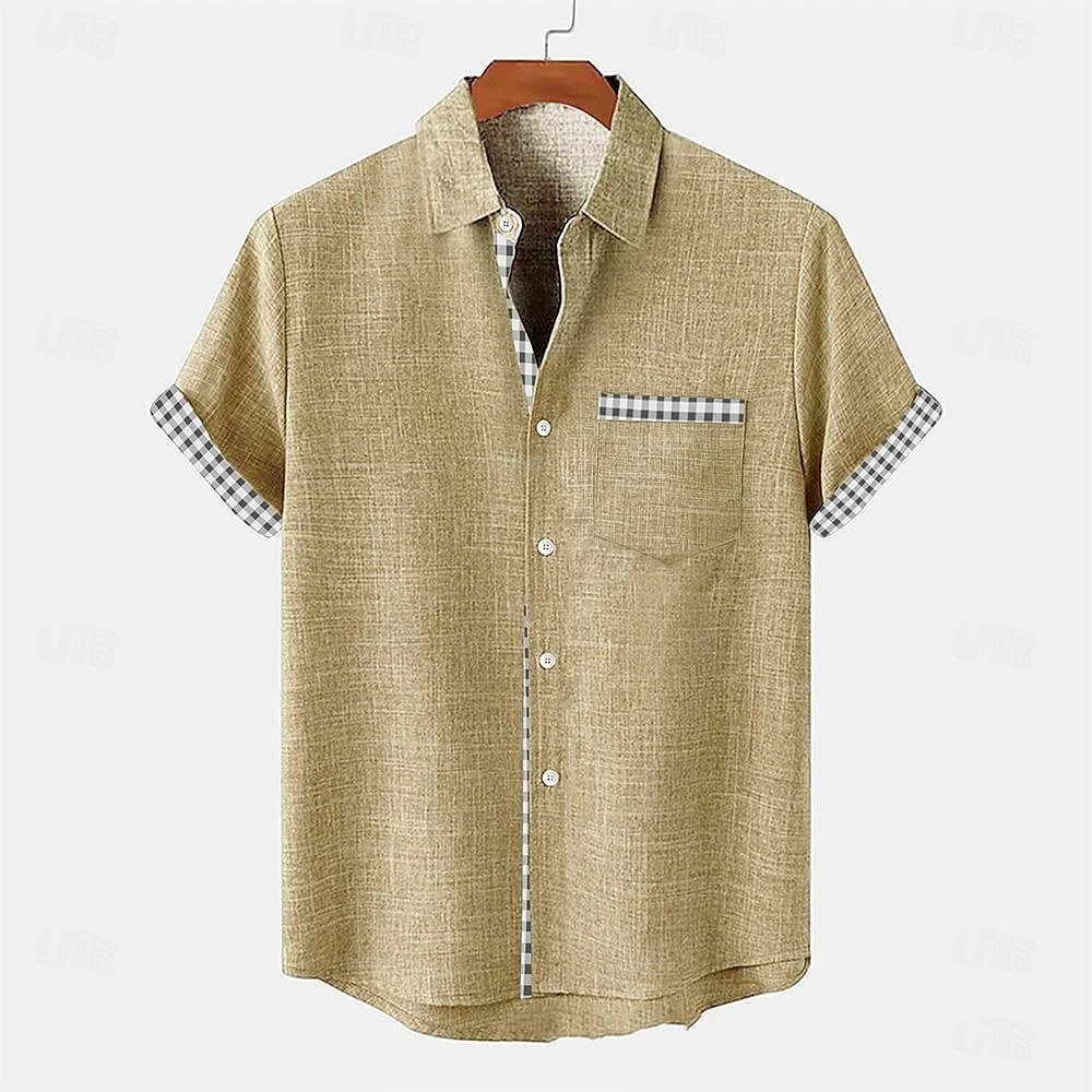 Title 4, Ocean Fish Pattern Lapel Loose Casual Short Sle...
