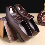 Heren casual leren schoenen in effen kleuren. Biedt comfort en stijl voor dagelijks gebruik. De perfecte keuze voor een casual en modieuze uitstraling. — foto 2