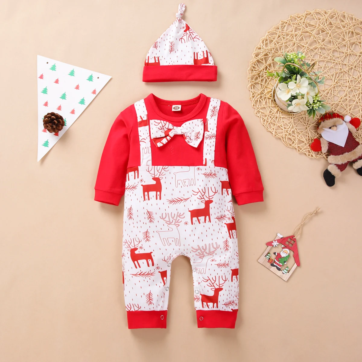 Macacão de bebê natalino de outono e inverno para remessa internacional, perfeito para manter o bebê aquecido e confortável. — foto 22