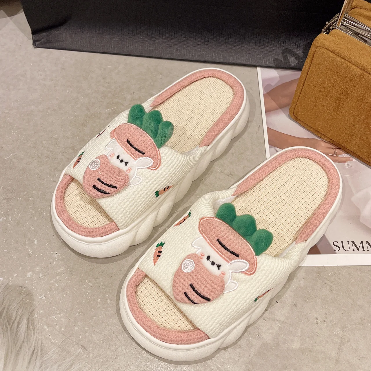 Title 4, Casual Home All Season Cotton Linen Slippers, p...