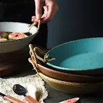 Creative Binaural Retro Hemp Rope Ceramic Bowl. Perfect for adding a unique touch to your home decor, providing a natura — photo 3