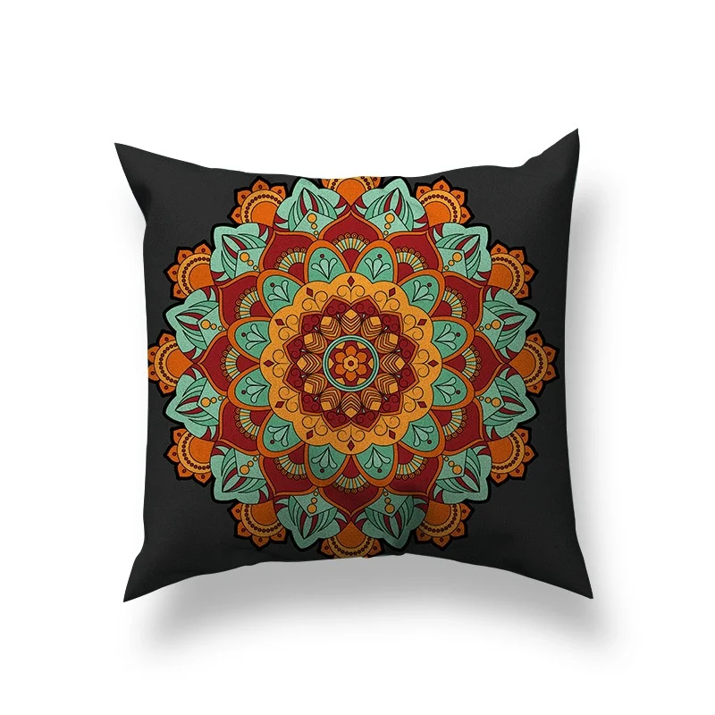 Capa de almofada de pelúcia curta com estilo étnico boêmio para sofá. Macia, decorativa e perfeita para dar um toque especial ao seu ambiente. — foto 1