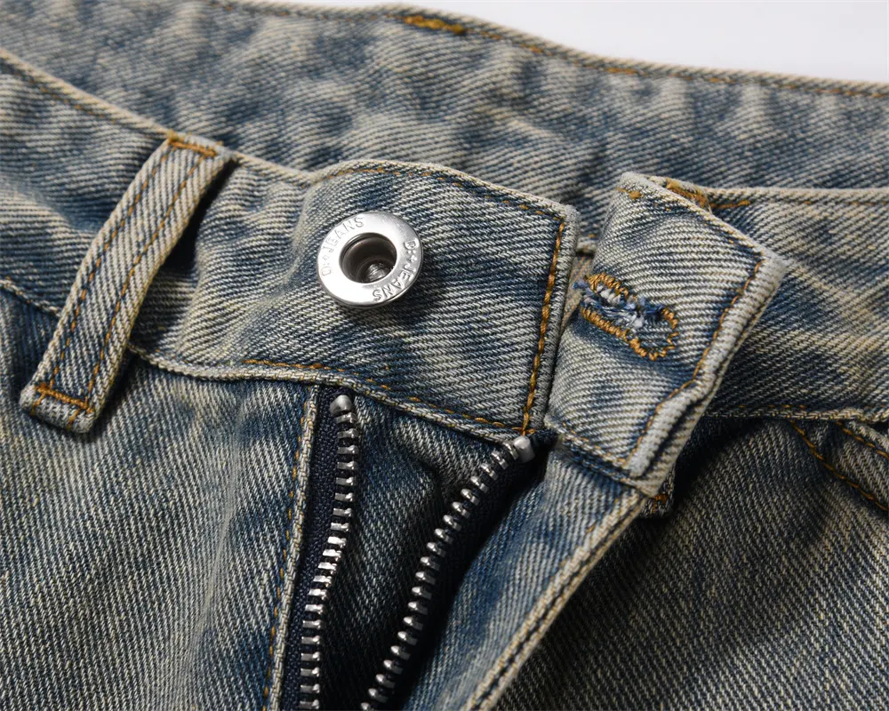 Pantaloni Jeans Uomo con Cuciture Cowboy Classiche, Resistenti e Confortevoli, Perfetti per Uso Quotidiano e Lavoro, Stile Western Vintage — foto 3