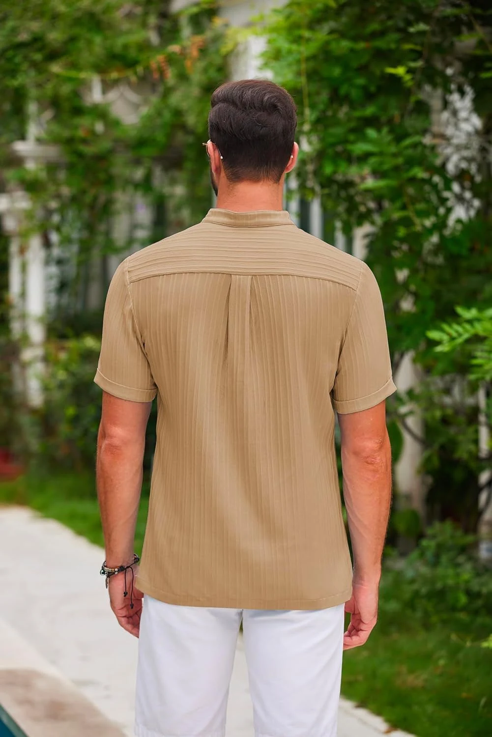 Title 9, Mens Retro Cotton And Linen Stripes Casual Loo...