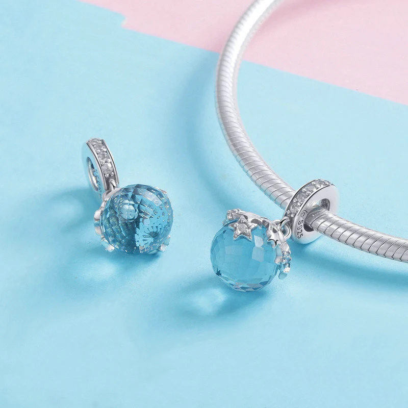 Title 3, Pingente Blue Starlight em prata S925, fashion ...