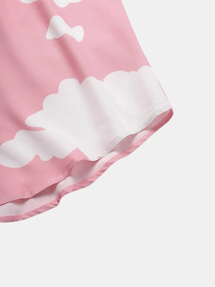 Title 6, Herren Casual Kurzarmhemd Multi-Cloud. Bequem u...