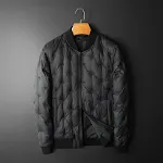 Casaco masculino com gola de beisebol espessa e abelha, tendência da moda para homens, ideal para o inverno, quente e estiloso. — foto 9