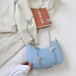 Bolsa feminina dobrável para usar sob o braço, casual com corrente de ombro, ideal para uso diário e um toque de estilo. — foto 1