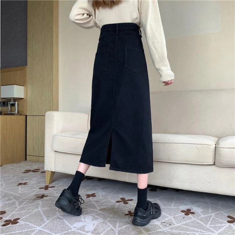 Saia dividida de design moderno para mulheres, liberdade de movimento e estilo versátil, perfeita para eventos especiais e uso diário, fácil de combinar. — foto 5