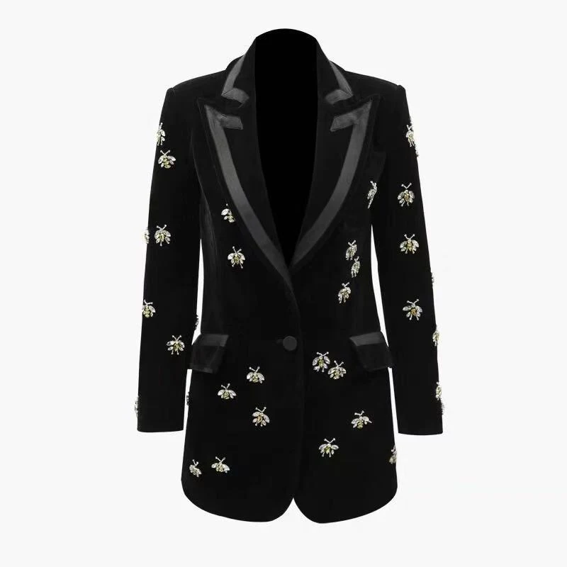 Women's elegant velvet blazer perfect for special occasions. Sophisticated design for a luxurious look and comfortable f — photo 2