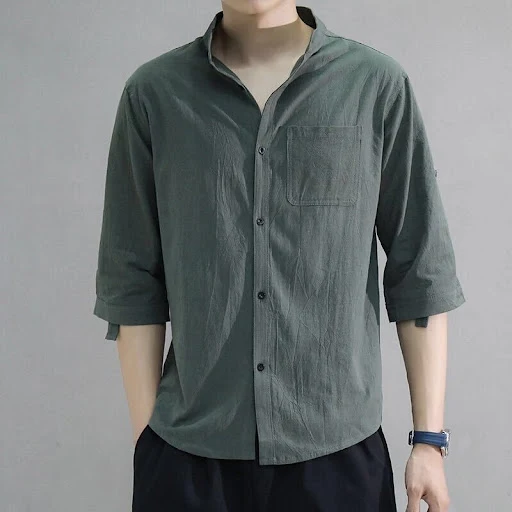 Title 11, Camisa masculina de manga curta em algodão e li...