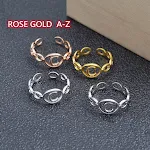 Pulseira de Aço Inoxidável com 26 Letras Inglesas Anel Feminina Ajustável Joia Elegante e Durável Presente Perfeito para Ela — foto 8