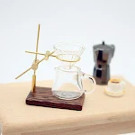 Dollhouse Mini Hand Punch Coffee Set with Shelf, Glass Pot, Miniature Living Room and Kitchen Scene Accessories — photo 12