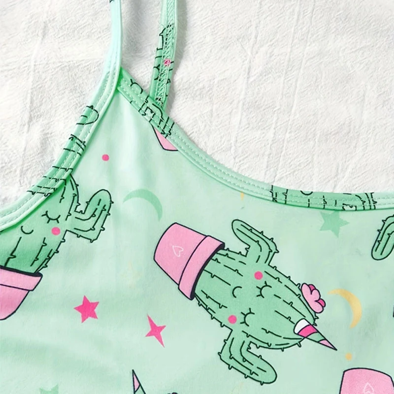 Title 3, Pijama de verão feminino com estampa, shorts co...