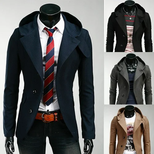 Men's Korean Slim Hooded Suit New Foreign Trade Stylish and Comfortable Design Perfect for Modern Men Ideal for Everyday — photo 1