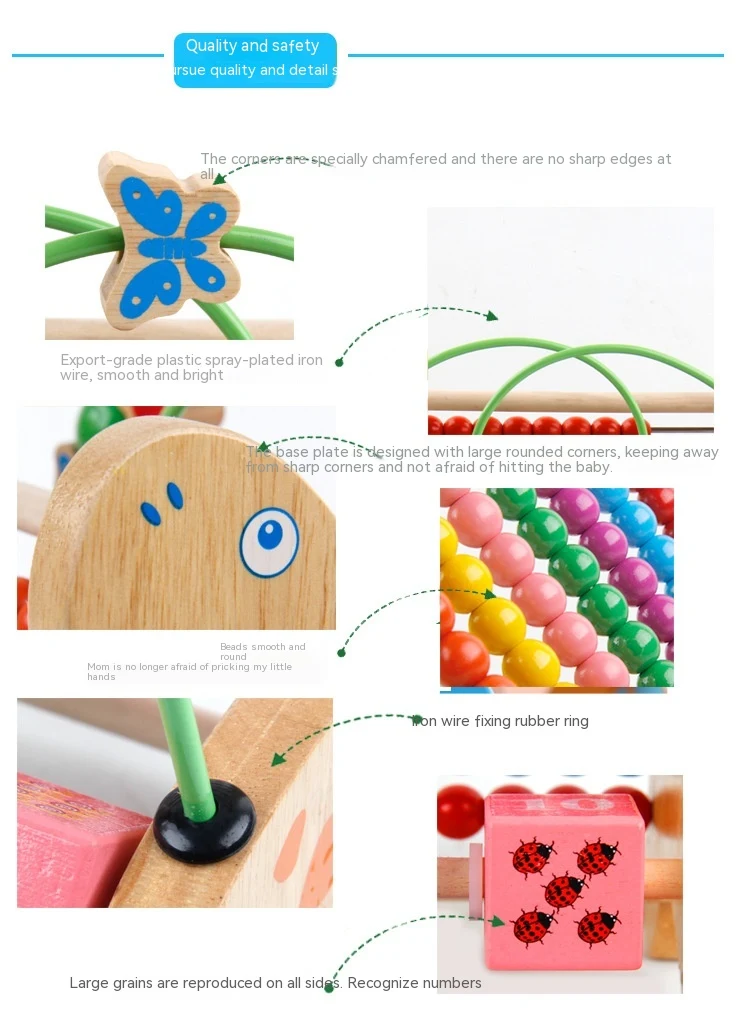 Children's Wooden Percussion Piano with Beaded Toys. Encourages creativity, develops fine motor skills and provides musi — photo 3