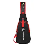Black with red ribbon