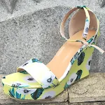 Color Matching Floral Cloth Fashion Sexy Running Platform Catwalk Slope Heel Sandals Large Size for Women's Shoes — photo 1