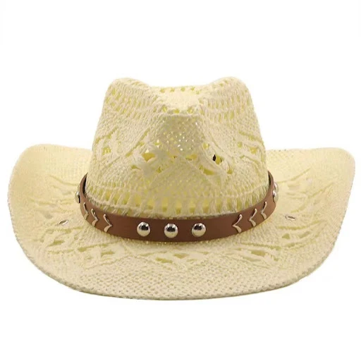 Title 6, New Womens Beach Cowboy Straw Sun Hat Wide Bri...
